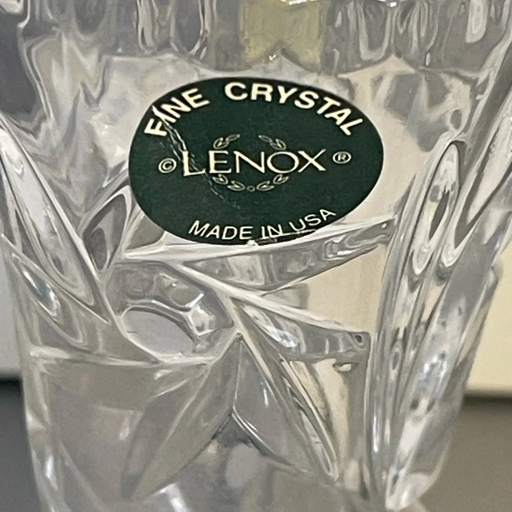Lenox Lead Crystal Cut Bud Vase 6” with Certificate/Box Made USA
